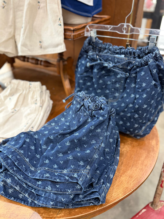 Floral Denim Shorts