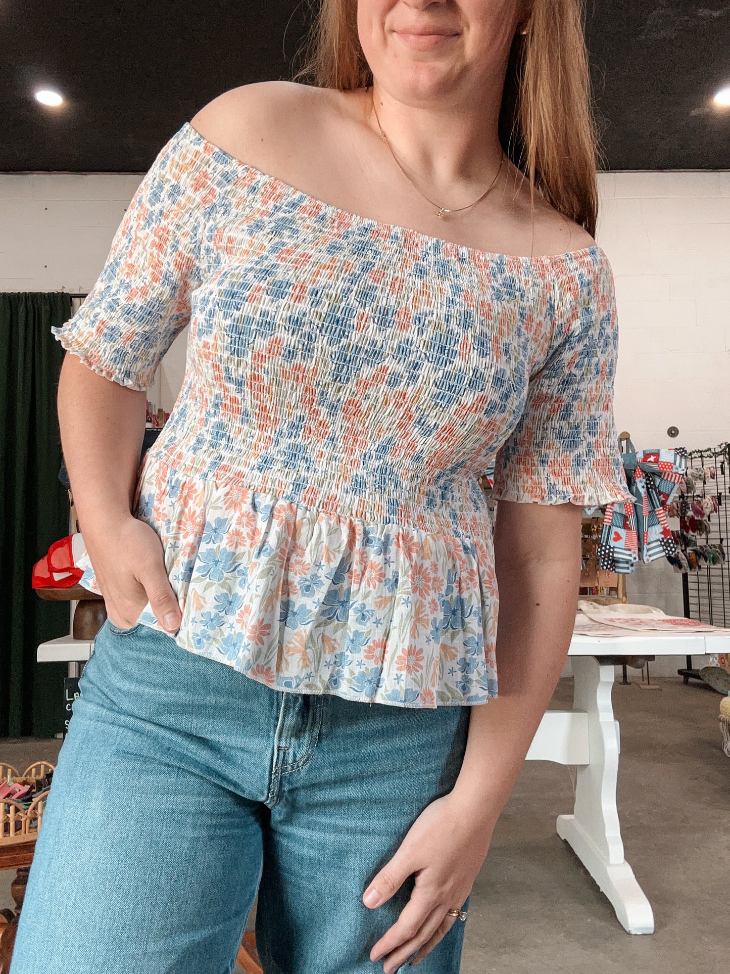 Floral Smocked Top