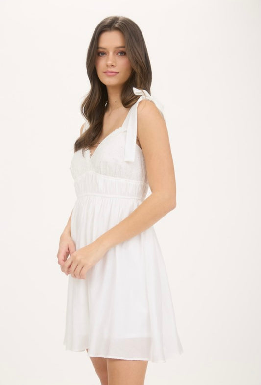 White Dress with Tie Straps