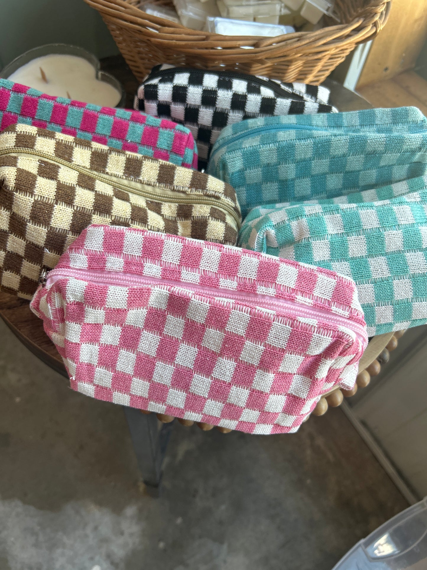 Checkered Zipper Bag