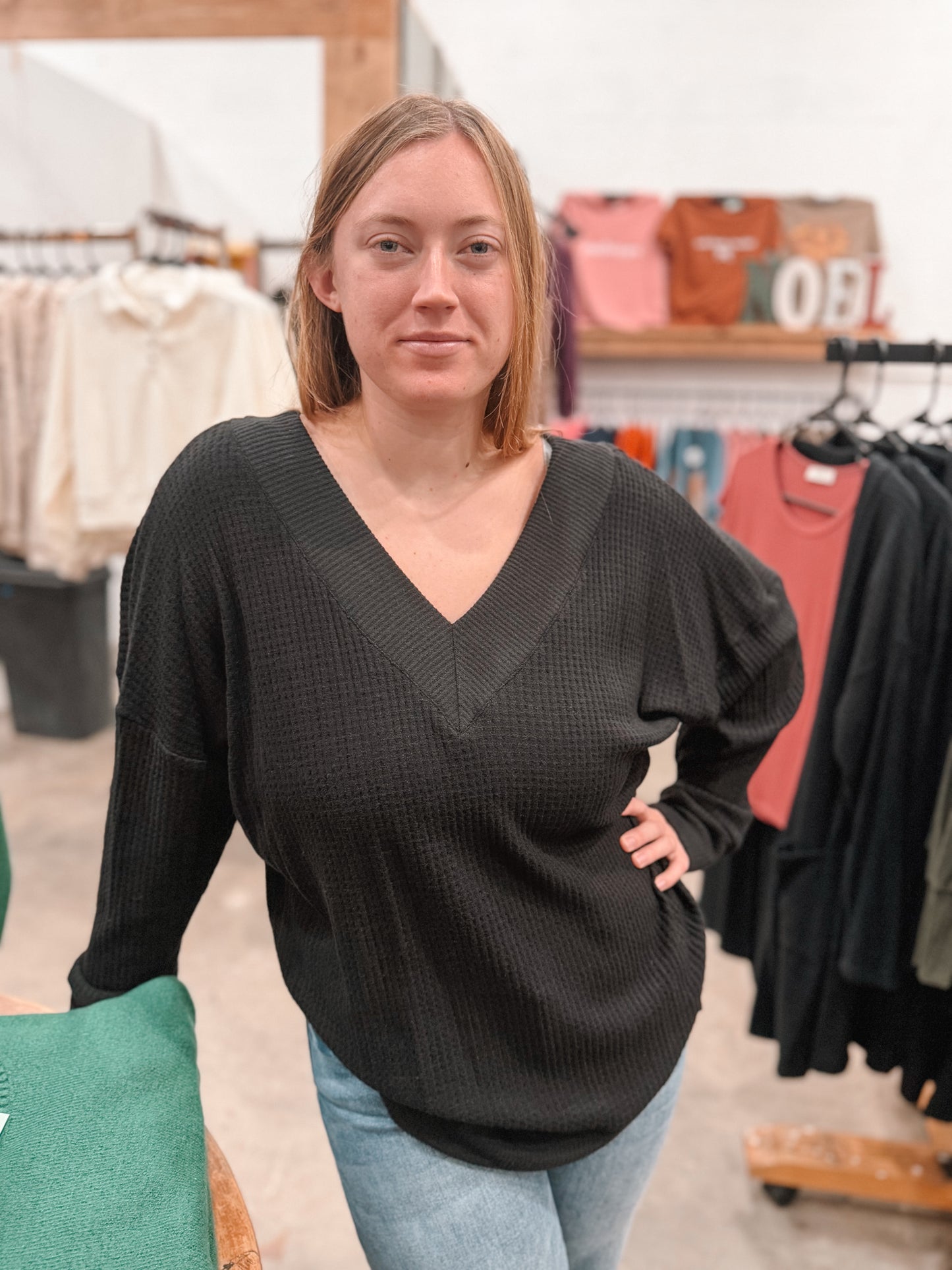 Thermal V-Neck Sweater