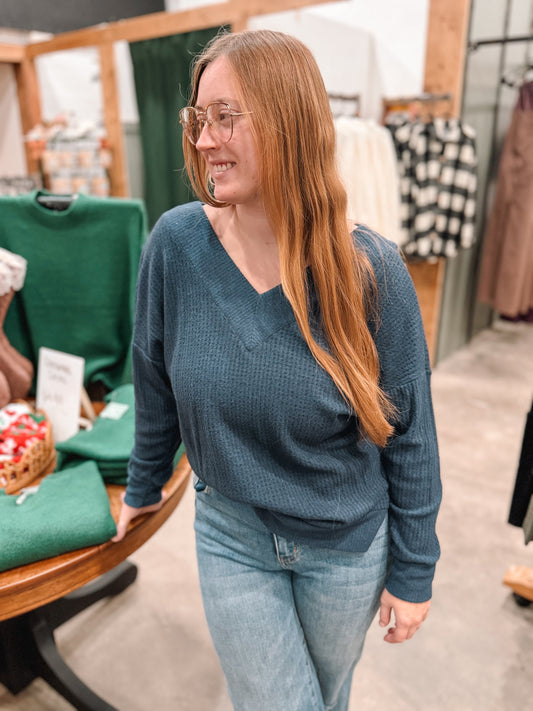 Thermal V-Neck Sweater