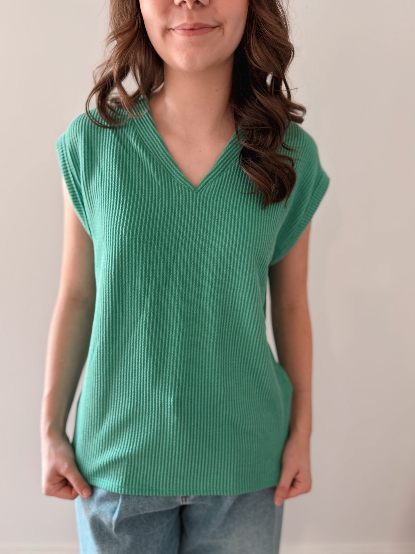 Ribbed Cap Sleeve
