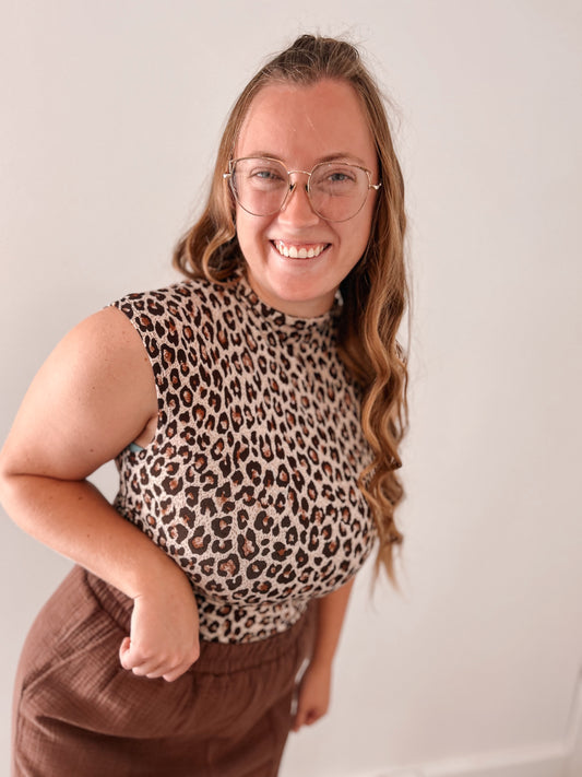 Cheetah Sleeveless Top