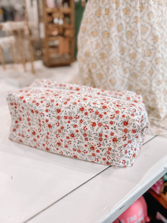 Zipper Bag - Red Floral