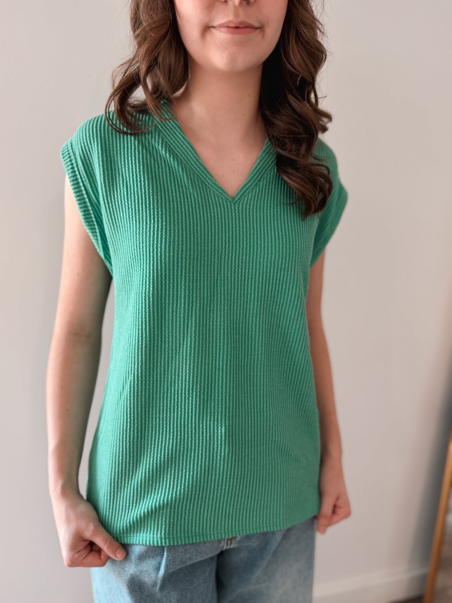 Ribbed Cap Sleeve