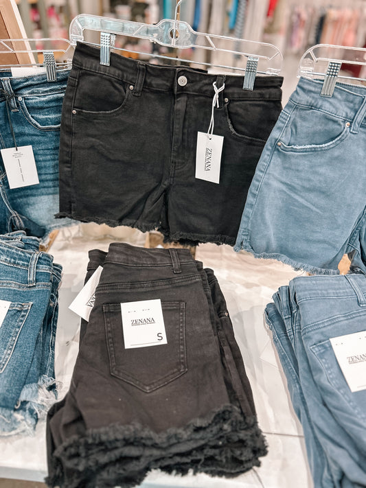 Black Denim Shorts