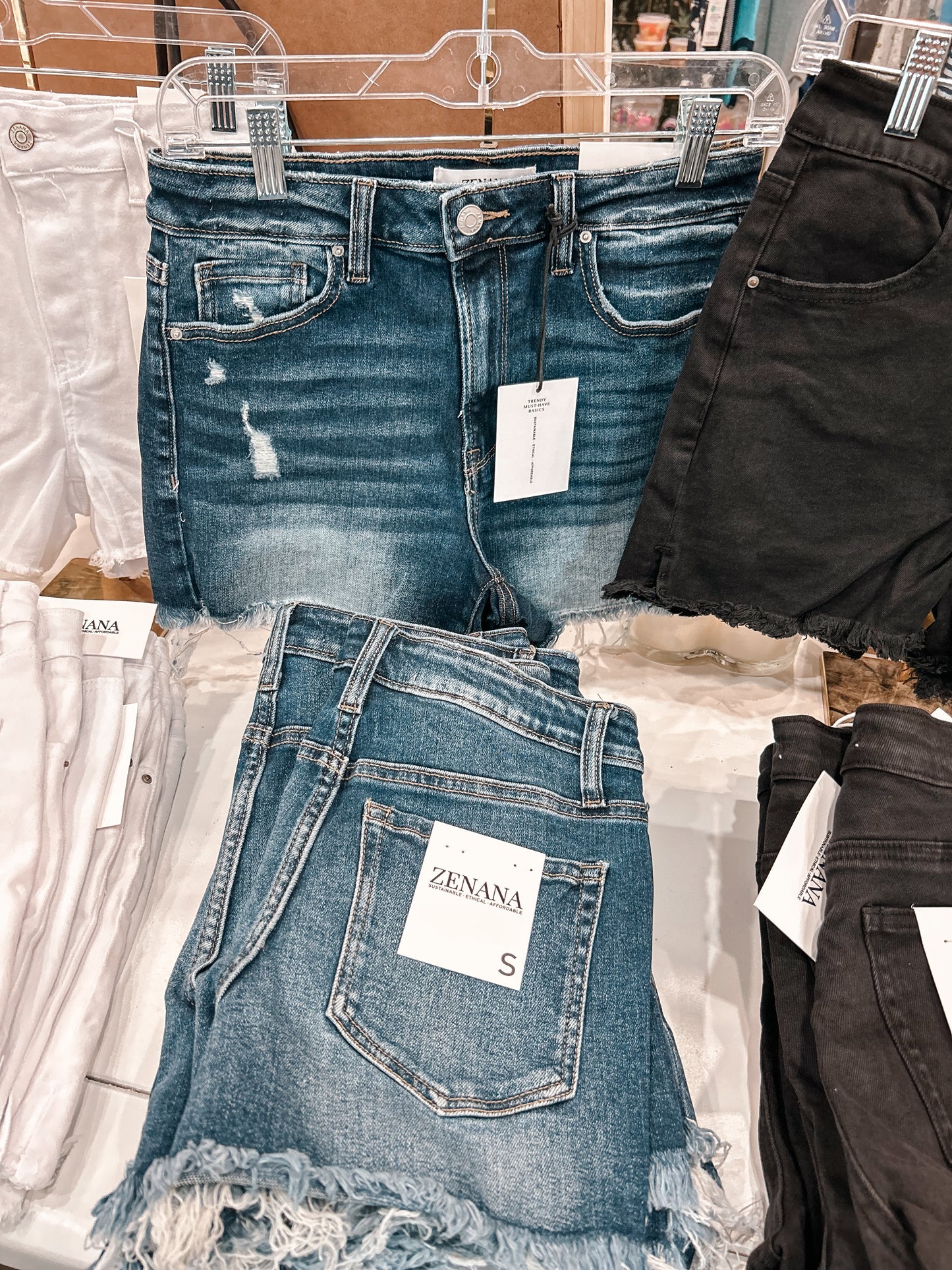 Medium-Wash Denim Shorts