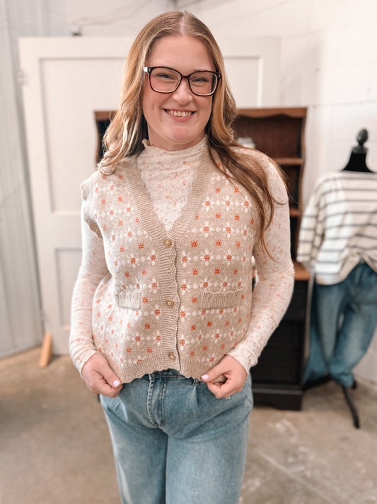 Floral Sweater Vest