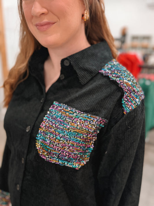 Bling Button Up