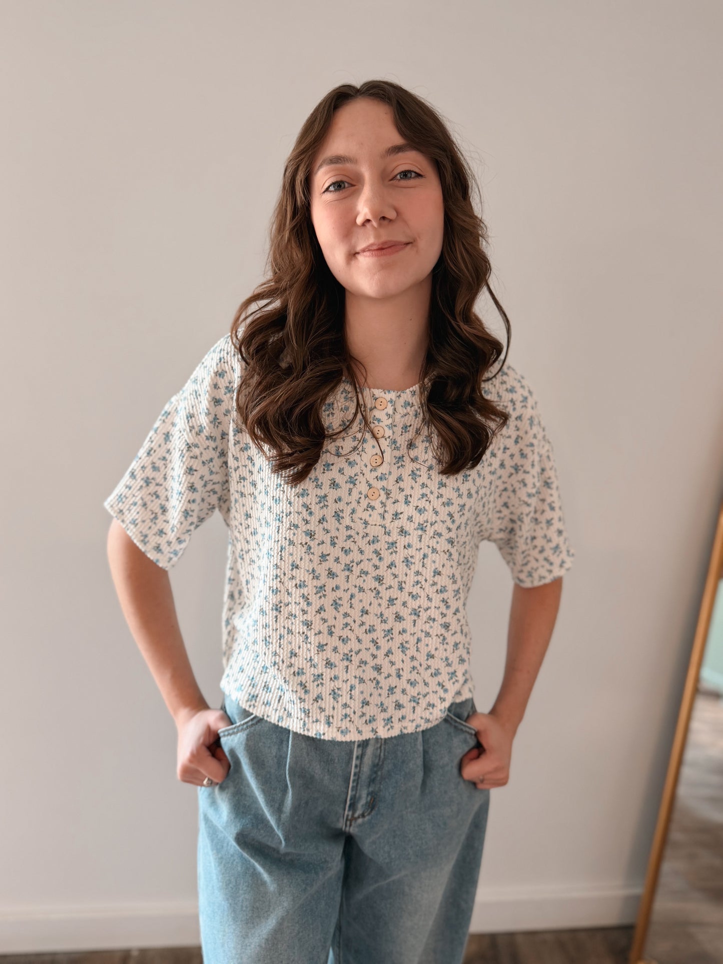 Ribbed Florals Top