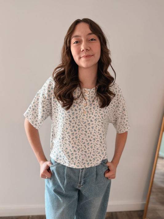 Ribbed Florals Top