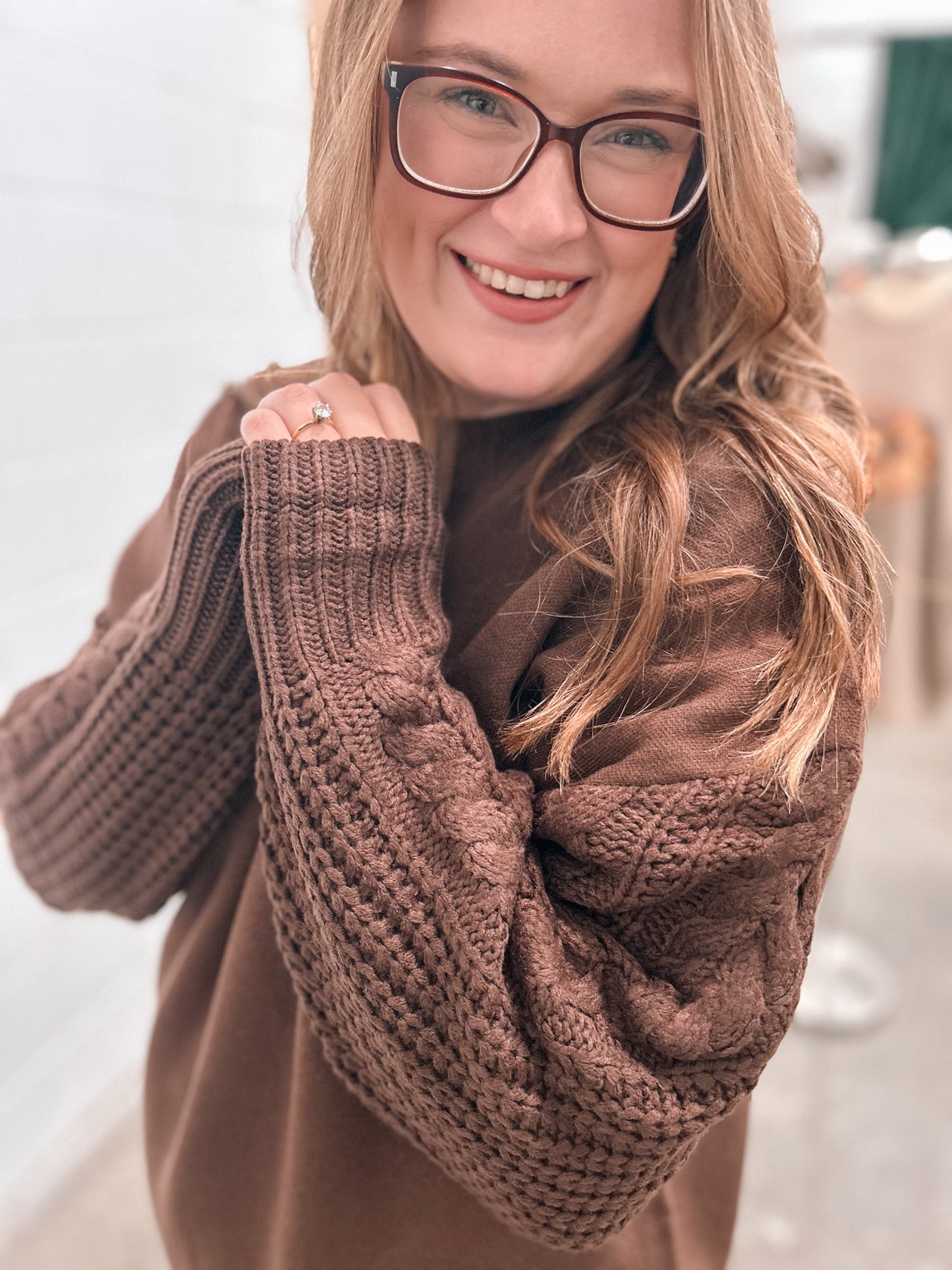 Cable Knit Sleeve Sweater