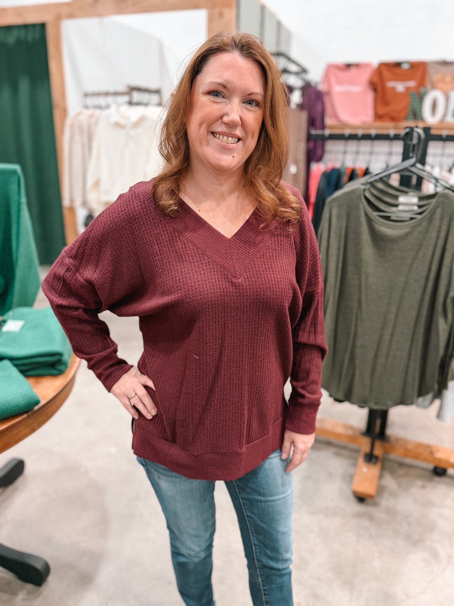 Thermal V-Neck Sweater