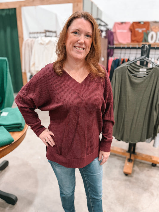 Thermal V-Neck Sweater