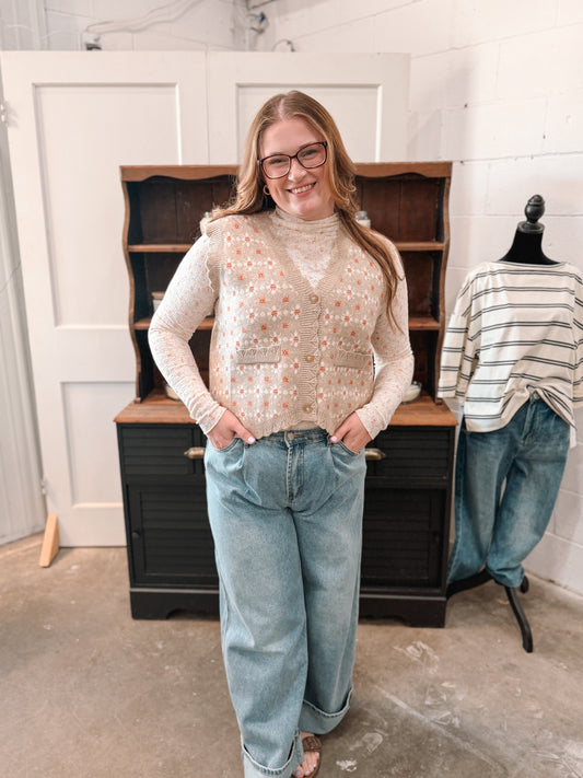 Floral Sweater Vest