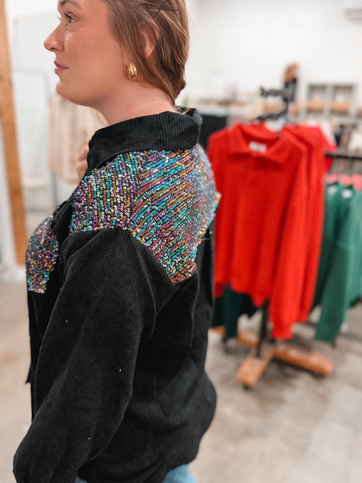 Bling Button Up