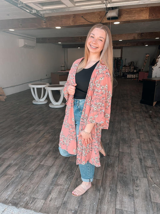 Floral Pink Kimono