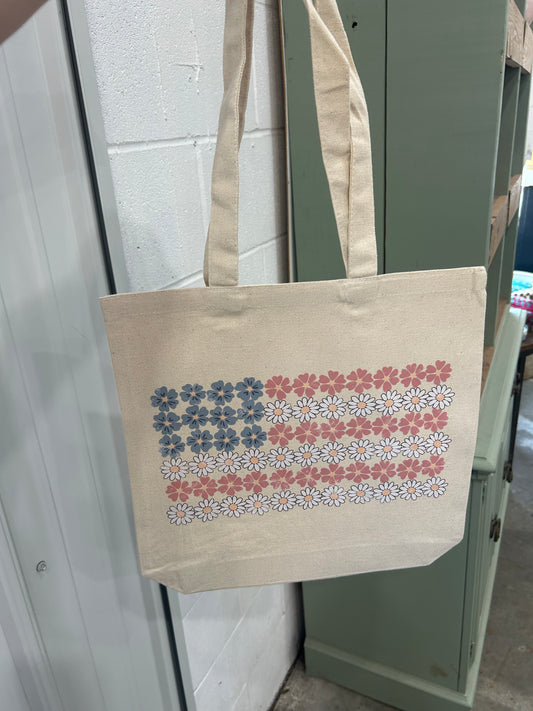 Floral Americana Canvas Bag
