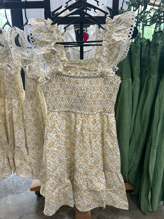 Yellow Flowers Summer Dress
