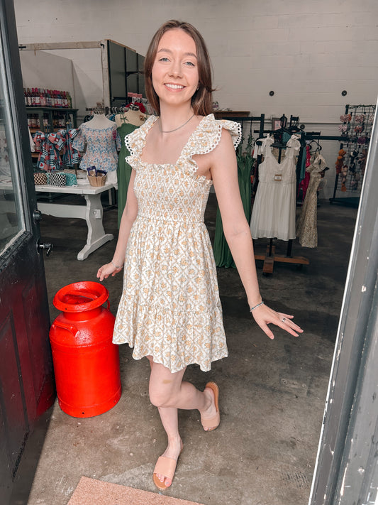 Yellow Flowers Summer Dress